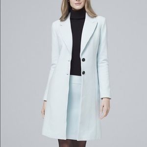 NWT WHBM Solid Topper Coat in Ice Cap Blue